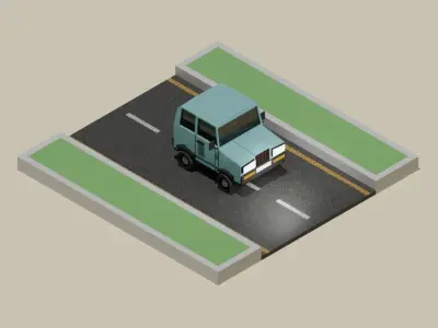 Low Poly Vehicle Package Low-poly 3D model