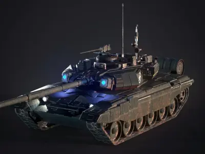 Tank T90 low poly Game ready model Low-poly 3D model
