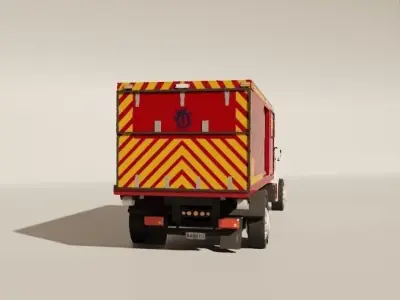 Fire Truck Madrid Game Low-poly 3D model