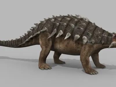 Ankylosaur 8K - fully animated Low-poly 3D model