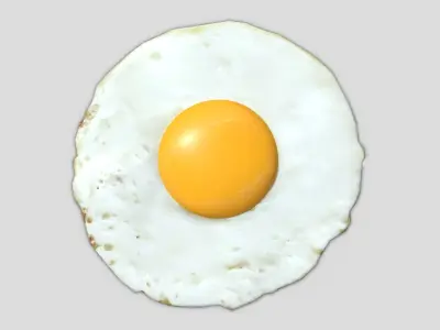 Fried Egg 2 Low-poly 3D model