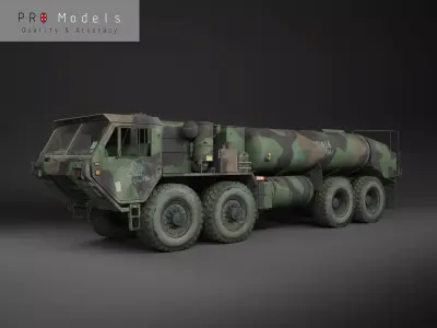 Hemtt M978 Oshkosh Military Fuel Truck Low-poly 3D model