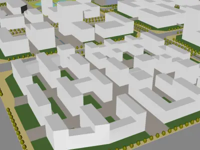 Urban highrise building building ancillary building commercial 3D model