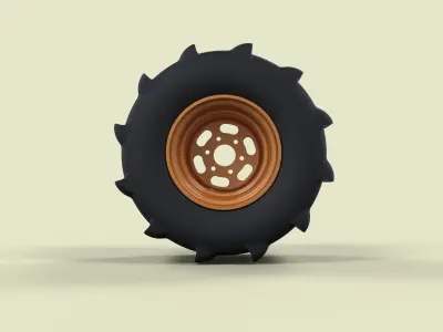 Rear wheel for sand and mud 3D model