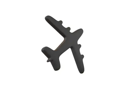 Airplane Symbol V1 001 Low-poly 3D model