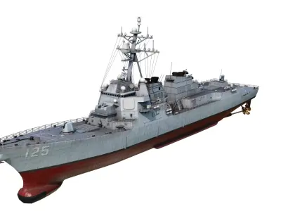 Arleigh Burke Flight III Destroyer DDG125 Low-poly 3D model