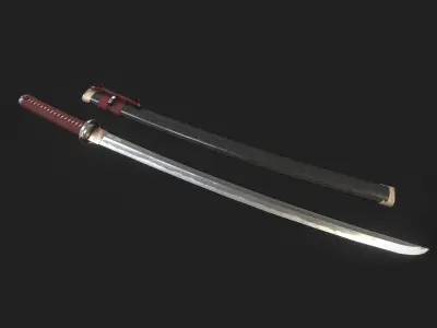 Katana Samurai Sword - Honjo Masamune - Realistic Weapon Low-poly 3D model