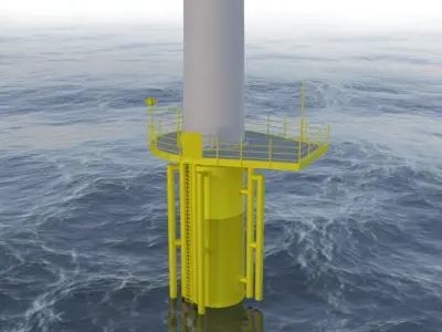 Offshore Turbine Engine Low-poly 3D model