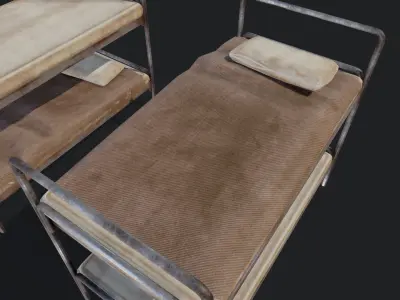 Old Metal Bunk Low-poly 3D model