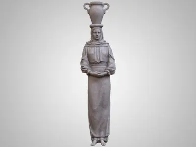 Woman with Jug on Head v2 3D model