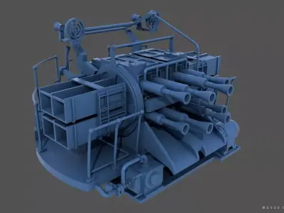 QF2 Mark VIII Chicago piano - Commercial license - 1-72 scale 3D print model