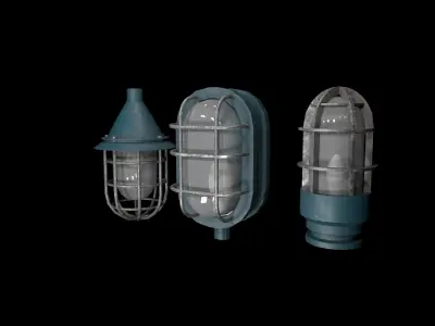 Bunker Light Low-poly 3D model