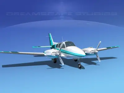 Beechcraft B55 Baron V13 3D model