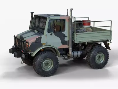 Unimog Military Low-poly 3D model