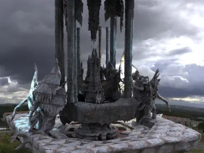 Exterior Temple platforms Cult Temples Kit bash 3D model