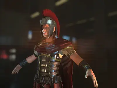 Roman Soldier Rigged Low-poly 3D model