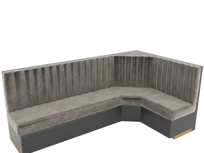 Restaurant bar sofa with corner module part 01 -two colors 3D model