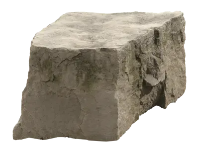  Pale Square Smooth Large Rock Boulder Model 
