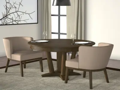 Barnard Wide Barrel Chair 3D model