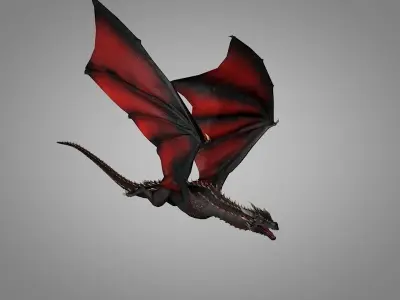 Dragon fire Low-poly 3D model