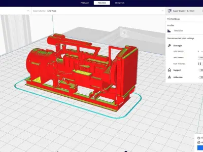 Marine Rolls R generator diesel 3d printed 3D print model
