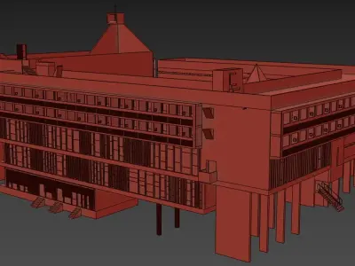 Couvent Sainte Marie de La Tourette - Le Corbusier 3D model