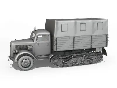 Opel Blitz Maultier - Half-Truck Cargo truck  3D model