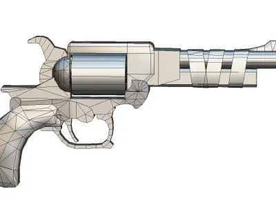Multibarrel Short Barrel Revolver 1 Low-poly 3D model