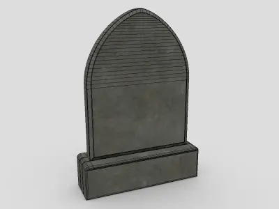 Tombstone 2 Low-poly 3D model