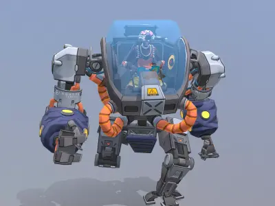 URBAN SCIFI MODIFIED LARGE ROBOT RUN 3D model