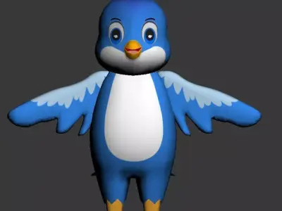 cartoon Bird Low-poly 3D model Low-poly 3D model