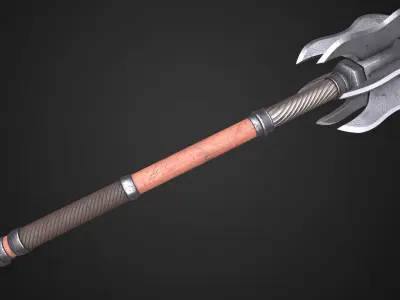Medieval mace Low-poly 3D model 20