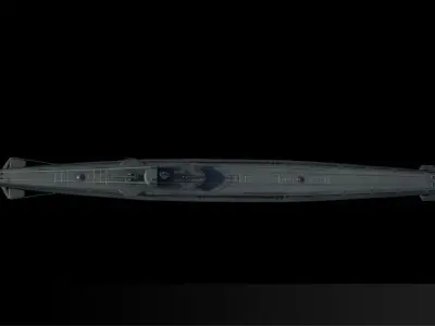 Soviet submarine S-13 C-13 1945 Low-poly 3D model