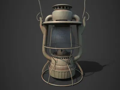 Old Kerosene Lantern Low-poly 3D model
