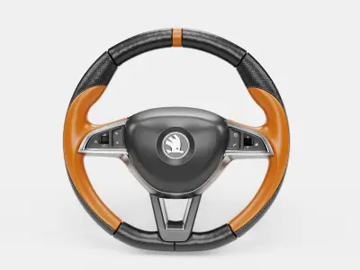 Brown Cover Steering Wheel 3D model