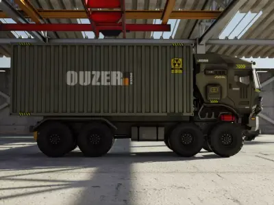 Heavy-Duty 8x8 Off-Road Military Cargo Truck Low-poly 3D model