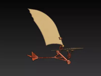 Leonardo da vinci flying mechanism 3D model
