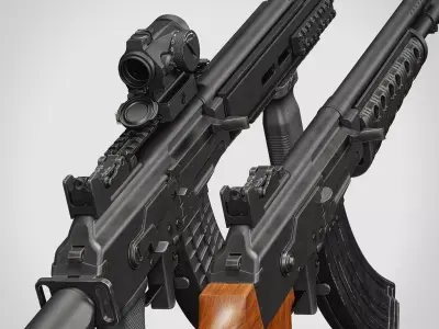 RK-62 Rifle Low-poly 3D model