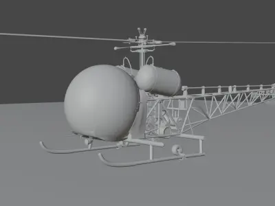 The Bubble Helicopter  - Bell 47G - Detailed Model 3D model