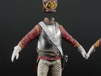 Soldier Napoleon Cavalry Cuirassier 3D model