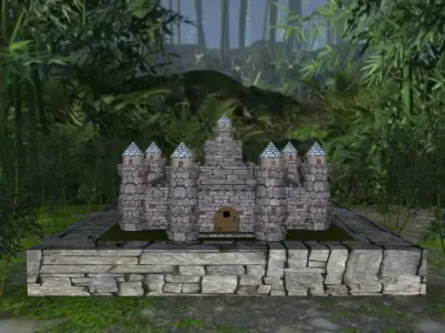 Medieval Castle Stone Palace Low-poly 3D model