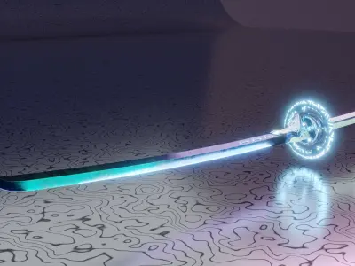 Stylazed Sword PBR Low-Poly Game-Ready Low-poly 3D model Low-poly 3D model