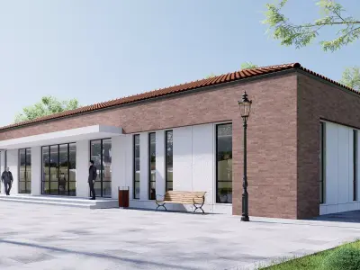 commercial building Low-poly 3D model