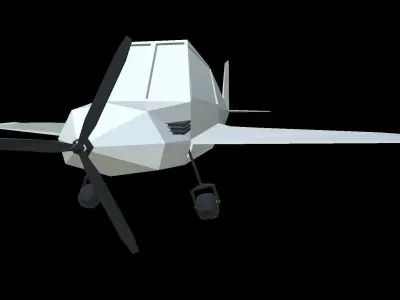 low poly small airplane 3d model Free low-poly 3D model