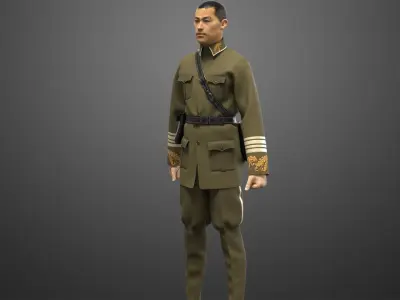 Male Military Uniform OBJ mtl FBX ZPRJ 3D model