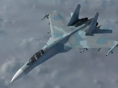 SU-27 -Airborne - textured 3D model