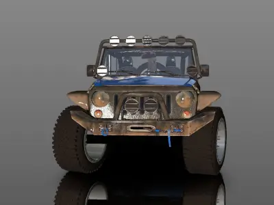 Uncovered Jeep Free Adventure Jeep 3D Model Midpoly Free 3D model