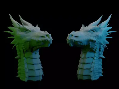 Dragon Head 3D model 8