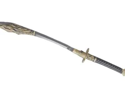 Dragon Samurai Sword fbx obj glb usadz stl blend 3D model