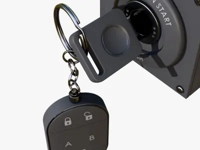 Car Ignition Key with Remote Control M1 3D model